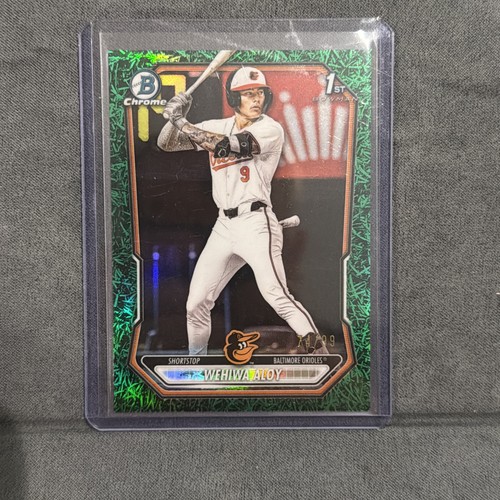 2026 Bowman Chrome 1st Wehiwa Aloy BCP-135 Green Grass Refractor- RC Orioles /99