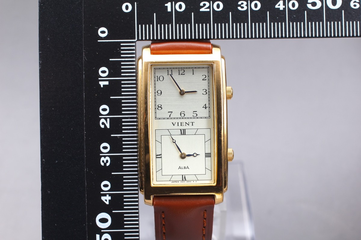 Near MINT] Vintage Seiko Alba Vient V400-5960 Dual Time 24mm