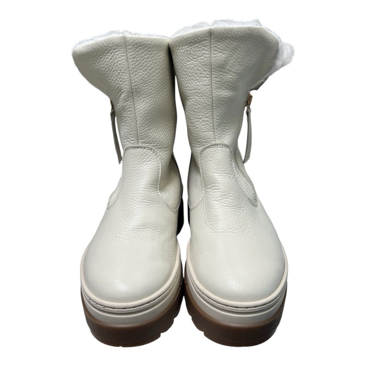 Sole Bliss Women’s Cream Leather Wonder Ski Shearling Boots Size US 7-7.5 View 2