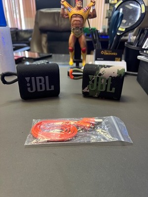 JBL Go 3 Portable Waterproof & dustproof Bluetooth Speaker-LOT OF 2-BLK & KAMO
