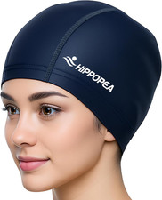 Water Resistant Fabric Swim Cap with PU Coating Layer - Elastic Cloth Swimming C