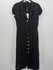 Pre-Owned Quince Black Size XS Maxi Short Sleeve Dress