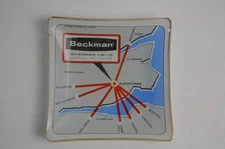 Vintage Glass Ashtray Beckman Instruments Limited Georama London Scotland Plant
