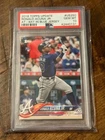 2018 RONALD ACUNA JR. TOPPS UPDATE AT-BAT IN BLUE JERSEY ROOKIE RC PSA 10