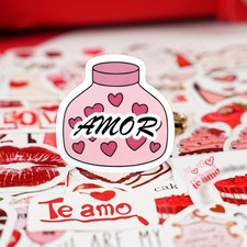 Spanish Valentine's Day Decorative Stickers – Waterproof Love Theme Decals