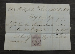 1863 Receipt Selkirk Scottish Borders (Fishing Minnow & Gudgeon Nets )