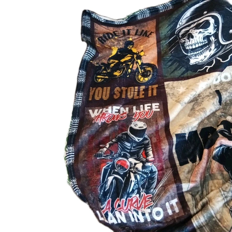 Manta de moto regalos para hombres y mujeres manta para sofá cama p... Foto 3 de 4