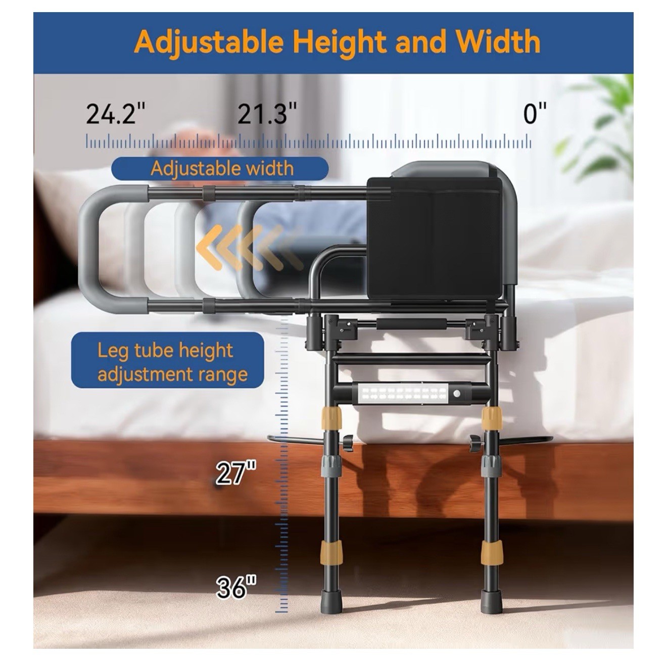 Bed Rails for Elderly Adults Safety, Foldable Bed Assist Rails for Seniors