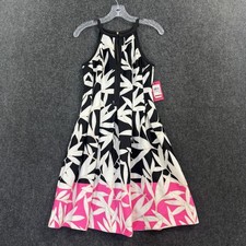 Vince Camuto Dress Women's 6 Multicolor Floral Halter Fit Flare Zip Knit NWT