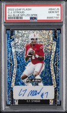 2022 LEAF FLASH AUTOS BLUE METALIZED SPARKLES C.J. STROUD 16/25 PSA 10 AUTO
