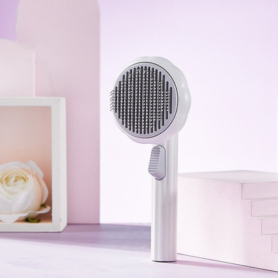 New Pet Cat Brush Hot Selling Hand-Held Steel Wire Self-Cleaning Comb Looper for