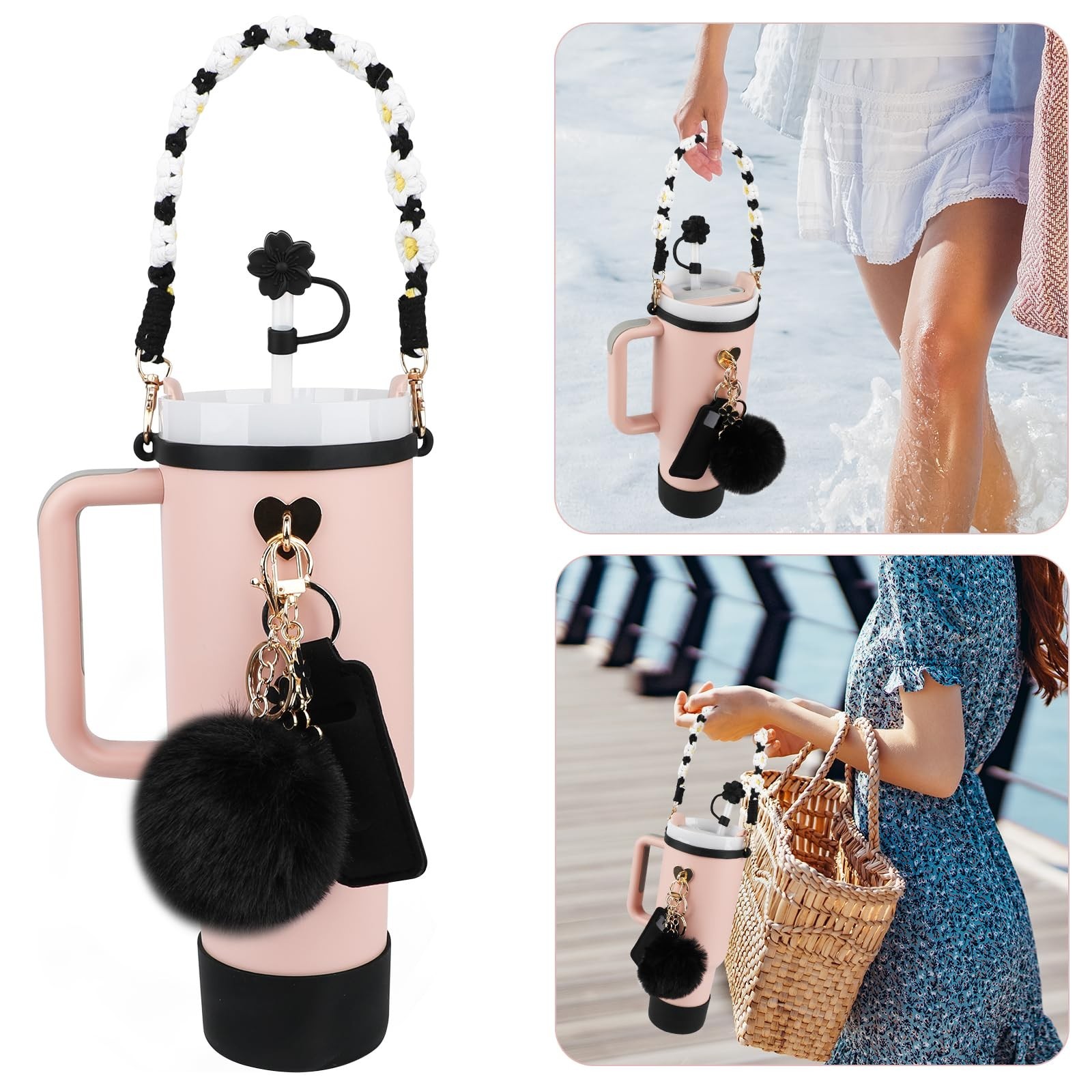 8PCS Cup Accessories for Stanley Cup 40oz 30oz Tumbler with Handle, Including...