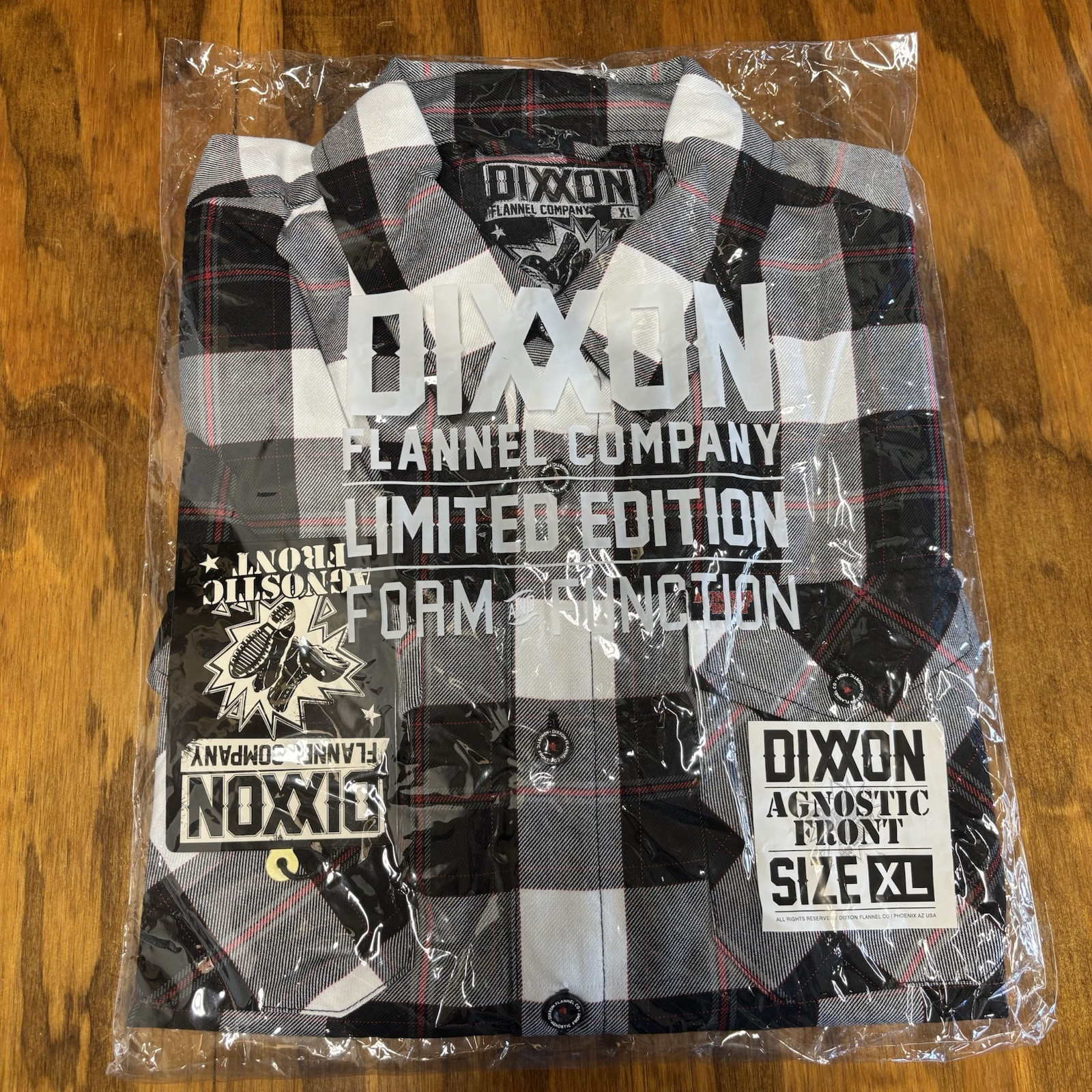 Dixxon Agnostic Front Flannel Shirt Mens XL Gray Plaid NWT NEW