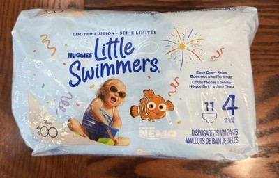Huggies Little Swimmers Disposable Swim Diapers Nemo Sz 4 24-34 lbs 11 Ct