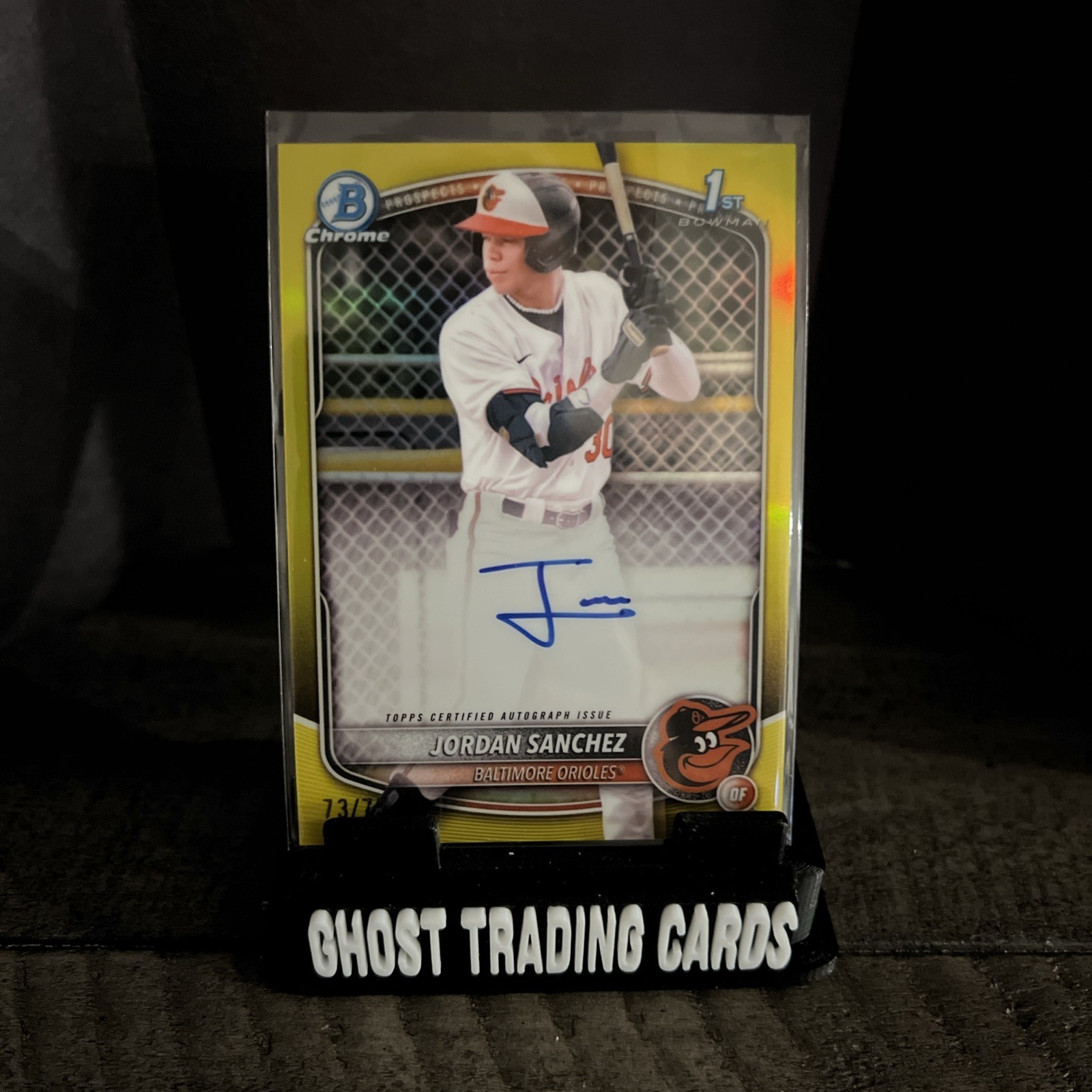 2025 Bowman Chrome 1st AUTO #CPA-JOS RC Yellow Refractor 73/75 Jordan Sanchez