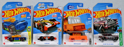 NEW Lot Of (4) Hot Wheels Crazy Cars Bricking Speed Delivery Flippin 55 Bel Air