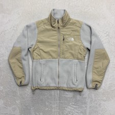 The North Face Jacket Womens Small Gray Tan Polartec Fleece Full Zip Coat Warm