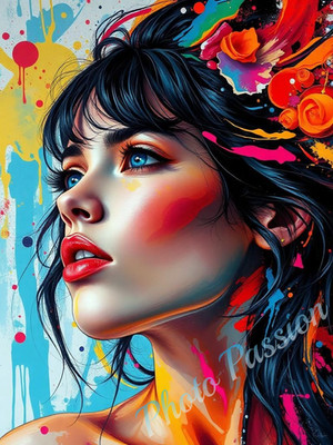 Foto A4 Portrait Frau Schönheit Portrait Kunst Poster Kunstdruck Wandbild (4520)