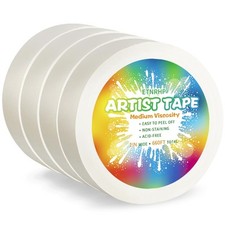 4 Packs White Art Tape Medium Tack Artist Masking Tape Paper Acid Free Tape W...