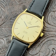 Vintage 1980s Omega De Ville Quartz - Gold Dial - Ref 191.0073 - Mens Watch