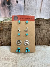 Handmade Sterling Silver with Rodeo Kingman Post Studs with Signed Nizhoni