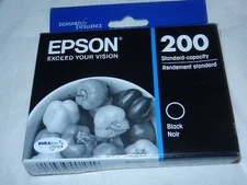new genuine OEM Epson 200 standard black ink cartridge EXP 06/26 T200120 blk
