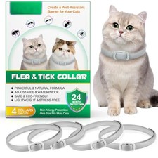 Collier Anti Puces pour Chat, Collier de Puce de 4 Pack pour Chats avec Une P...