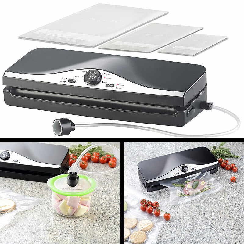 2in1-Vakuumierer BV-200.duo für Folien & Dosen, doppelte Naht, Cutter