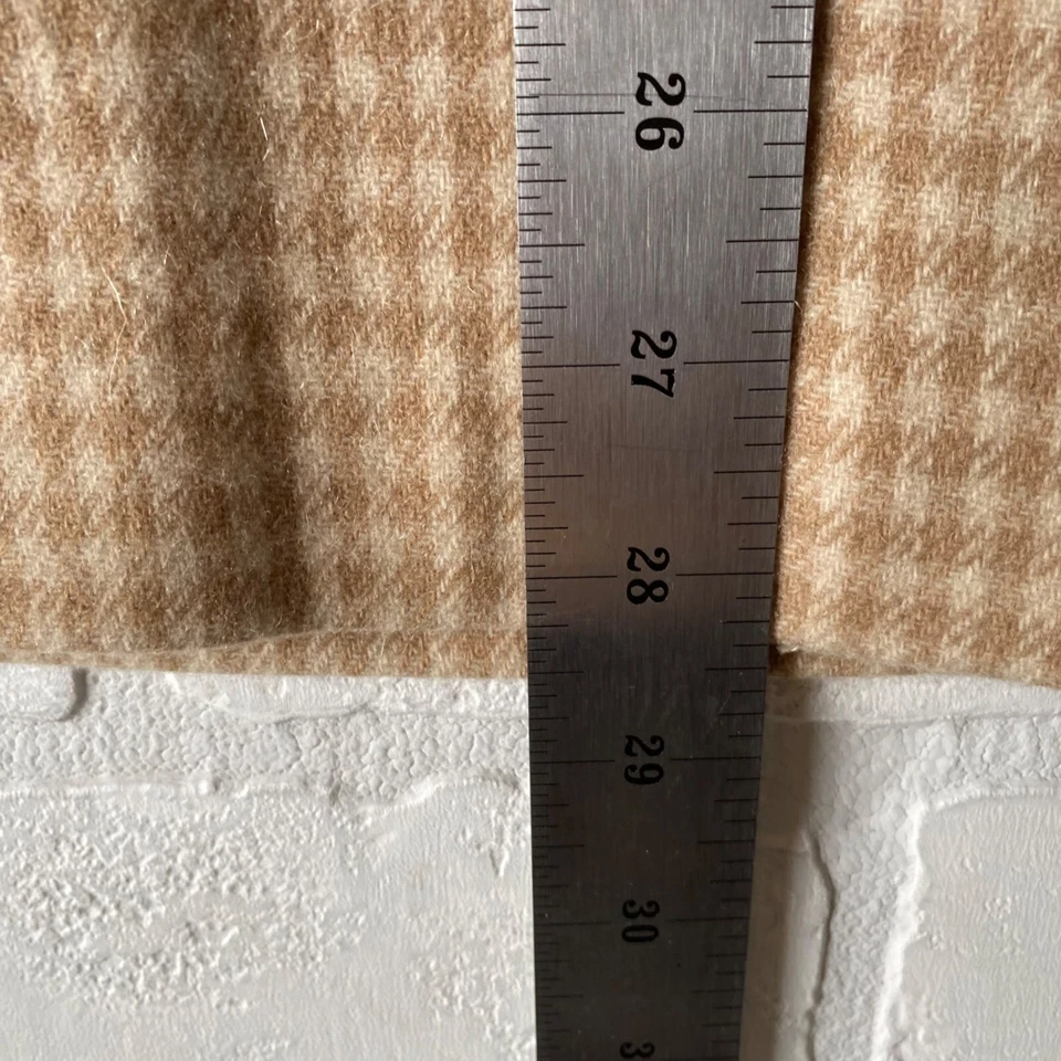 Alfred Sung Vintage High-Waisted Camel Hair Skirt Size 6 Beige White Houndstooth - Image 2 of 4