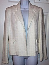 JONES NEW YORK Signature Jacket White Tweed Blazer Coat Jacket Career Suit Sz 4