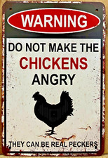 Rooster/Chicken Metal Wall Sign 12" x 8"