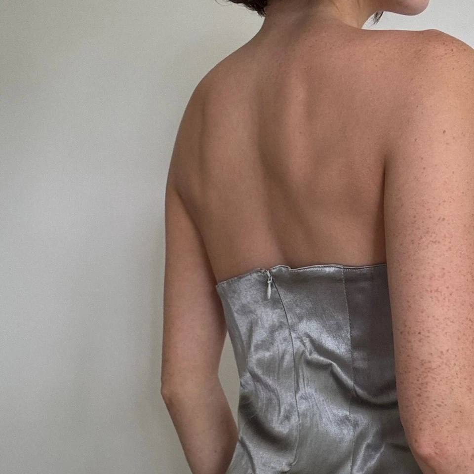 Free people x Brenda Knight Lámina Cuero Corsé Arnés Sin Tirantes Top Foto 4 de 4