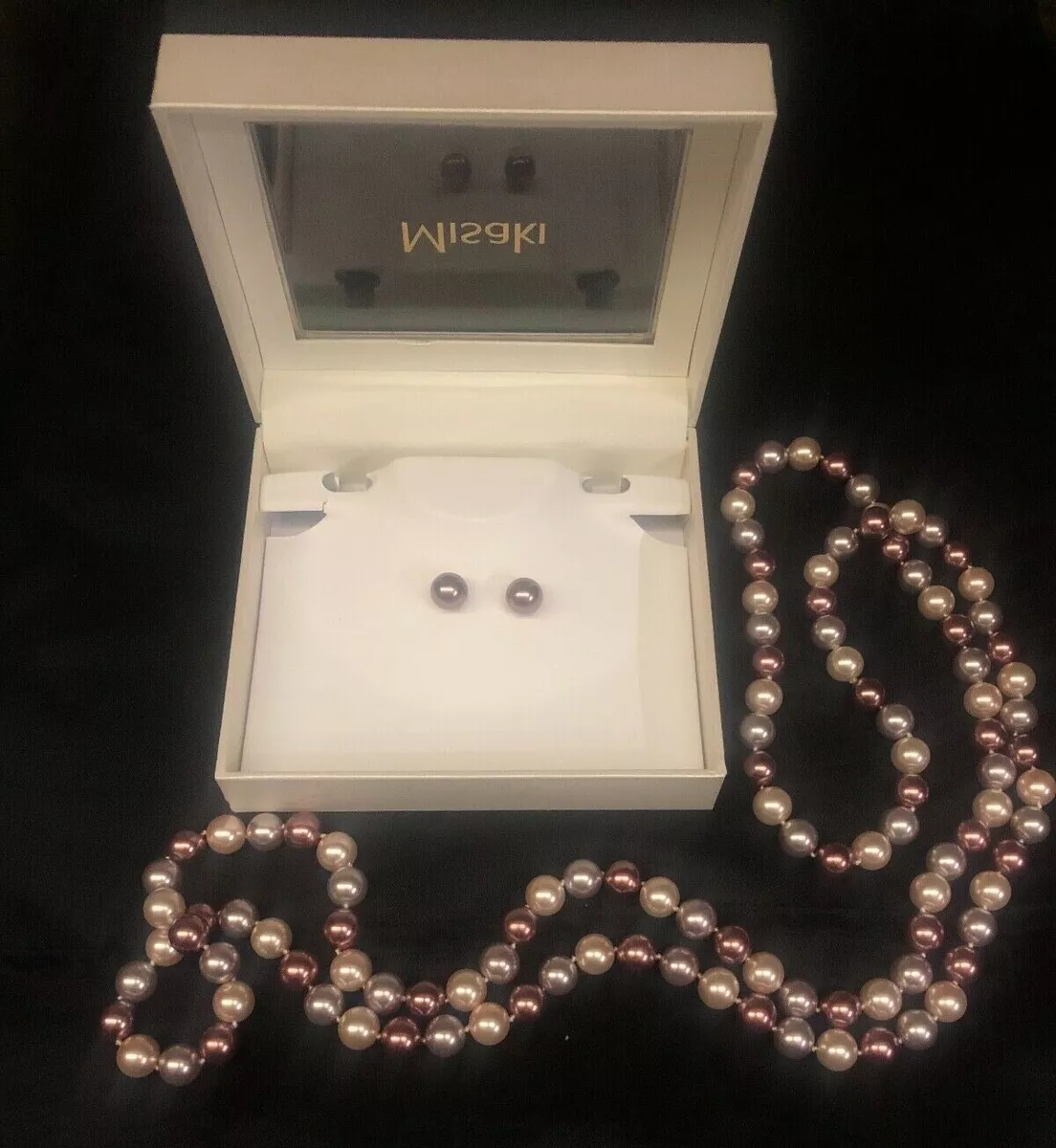 MISAKI Pearls SET (earrings and necklace) | eBay