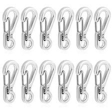 12 Pcs 1 Inch Tiny Metal Carabiner Clips Small Spring Snap Hooks for Keychains