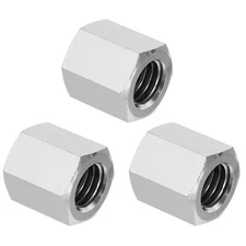 1/2"-13 UNC 304 Stainless Steel Hex Coupling Nuts 3Pcs 1" Length Fully Thread...