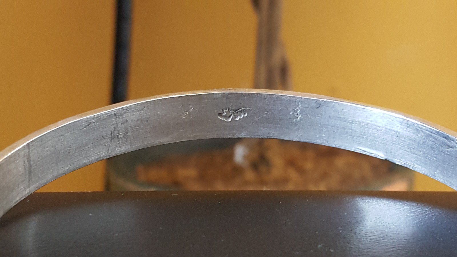 Solid vintage 800 silver  bangle bracelet. Signed… - image 4