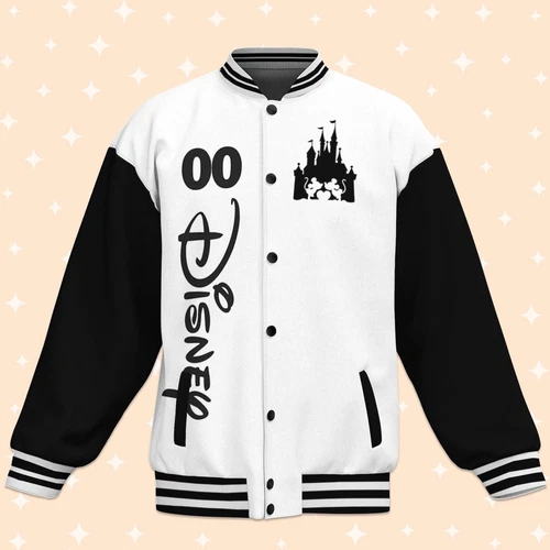 Custom Disney Trip Black Baseball Jacket, Adult Varsity Jacket, Bithday Gift