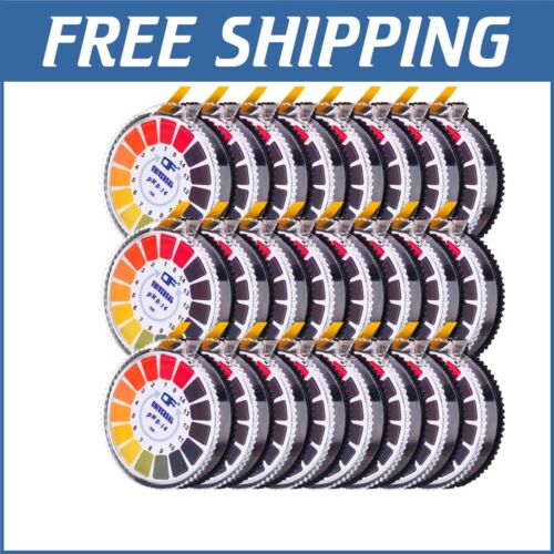 Fast & Reliable pH Test Paper Strips - 24 Rolls of 16.4 ft for Home or Lab Use