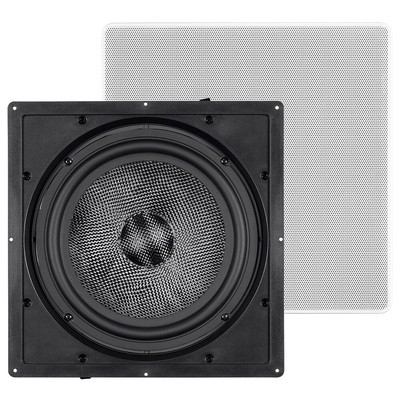 300W 10'' Single In Wall Ceiling Stereo Audio Speaker Bass Subwoofer Carbon Fiber