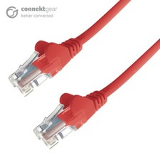 Image of 0.5m RJ45 CAT5e UTP Stranded Flush Moulded Network Cable - 24AWG - Red