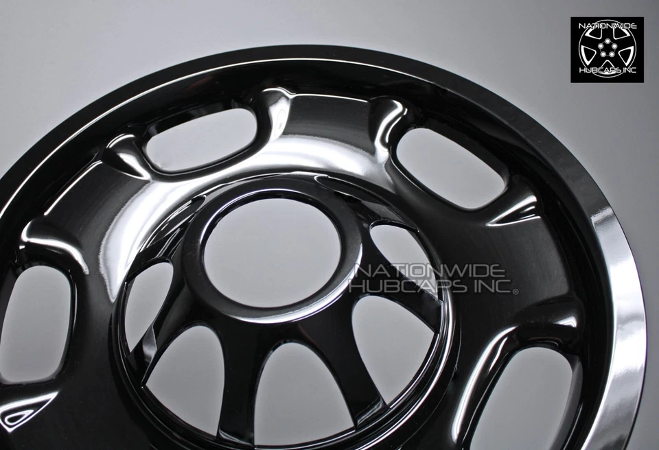 4 GMC Sierra 2500 3500 HD 17" 8 Lug Gloss Black Wheel Skins Rim Covers Hub Caps - Image 4 of 4