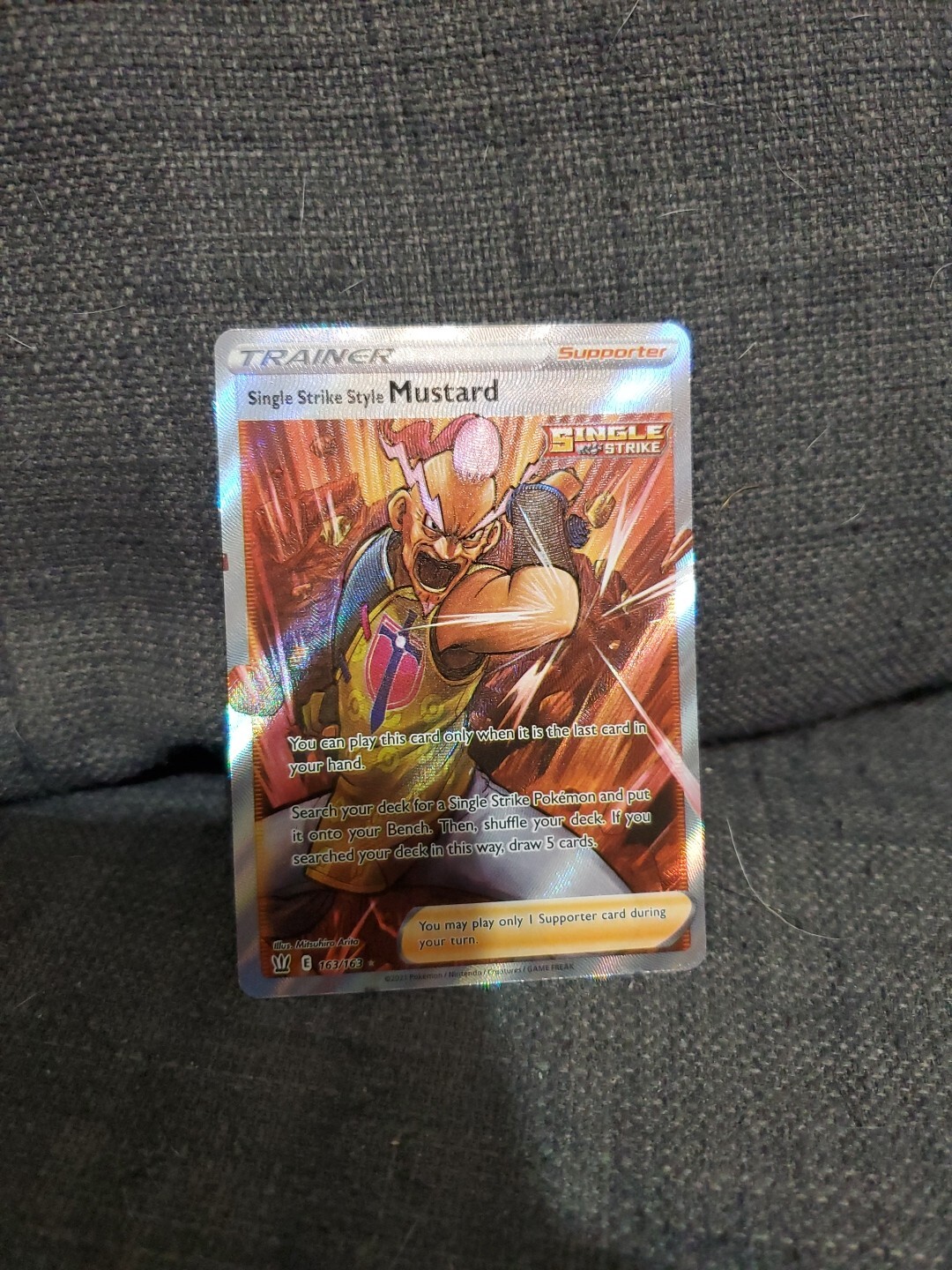 Single Strike Style Mustard 163/163 Battle Styles NM Full Art Ultra Rare Pokemon