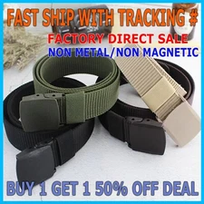 Mens Womens Tactical Canvas Webbing Belt Regular Size Military Style Buckle Belt