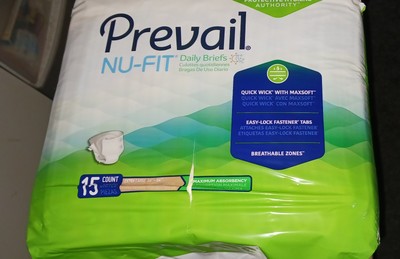 Prevail Nu-Fit Adult Brief Diaper, XL ,15 Count