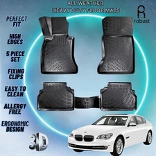 Custom Floor Mats Fits BMW 7 F01 2008-2015 TPE Rubber All Weather Protect Liners