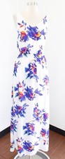 Show Me Your Mumu Kendall Petal Paint Floral Maxi Dress Size S V Neck White Blue