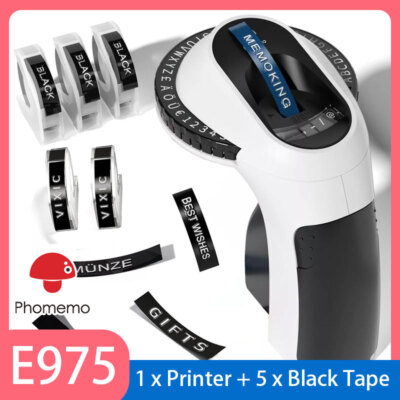 3D Embossing Label Maker with 5 Color Label Tapes 3/8'' for Dymo Omega Xpress