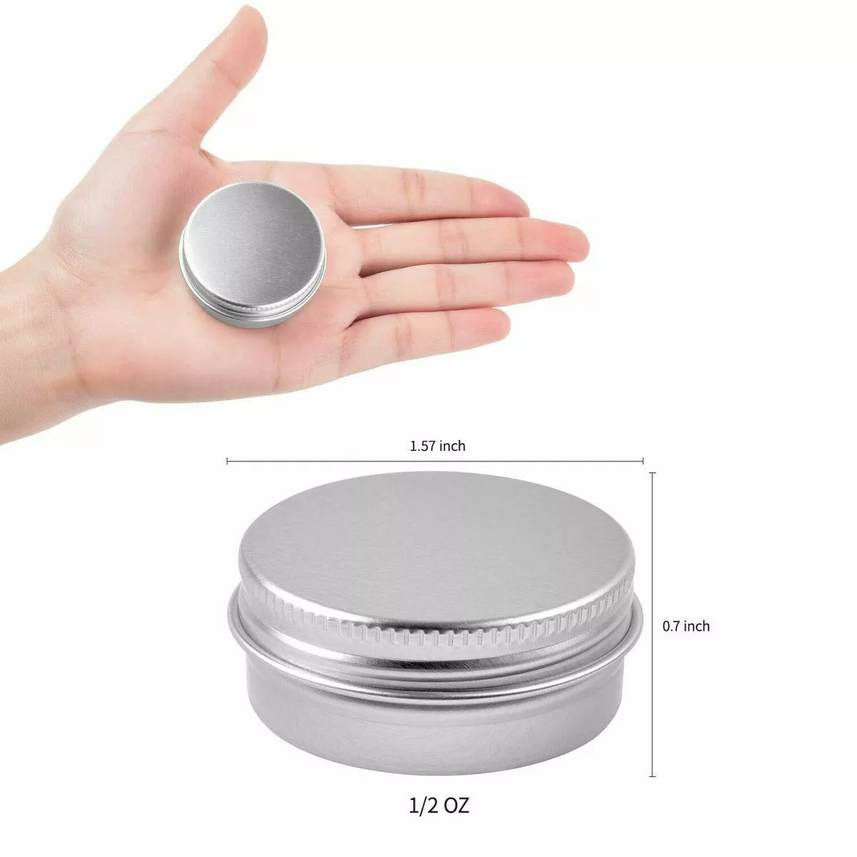 Aluminum Tin Cans, 24PCS 1/2 Oz Metal Round Tins Containers Screw Lid Small  E