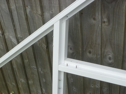 White gable end triangular upvc window & interior shutters W248 x H134cm Dorset - Picture 18 of 23