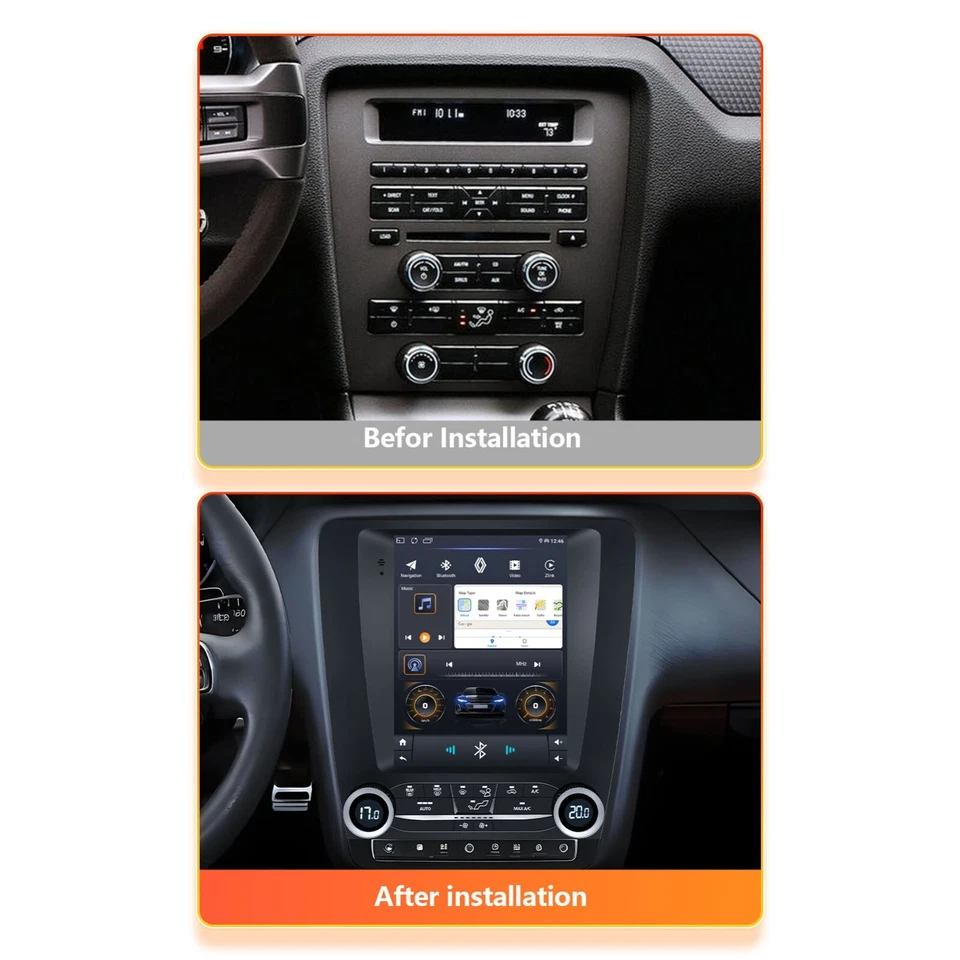 9,7" para Ford Mustang 2010-2014 Android13 radio de coche estéreo GPS navegación Apple Carplay Foto 3 de 4